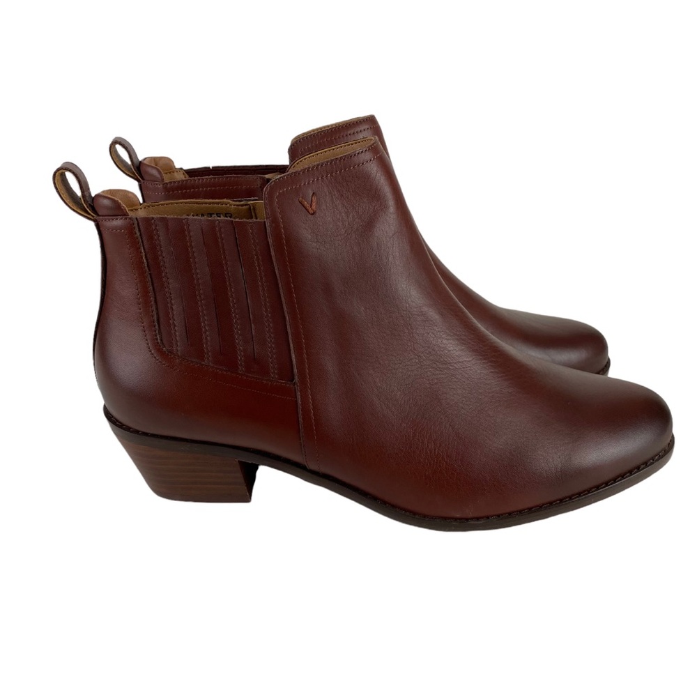 Vionic Ankle Boots Bethany Brown Camel Leather Water Proof Women’s Size 12W